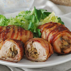 Muslo de pollo deshuesado y relleno 0,300 Kg.