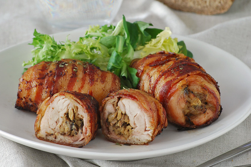Muslo de pollo deshuesado y relleno 0,300 Kg.