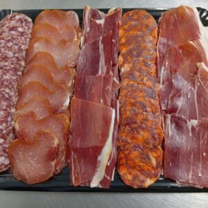 Bandeja surtido de embutidos y jamón, ibéricos de bellota 100%, calidad PREMIUM
