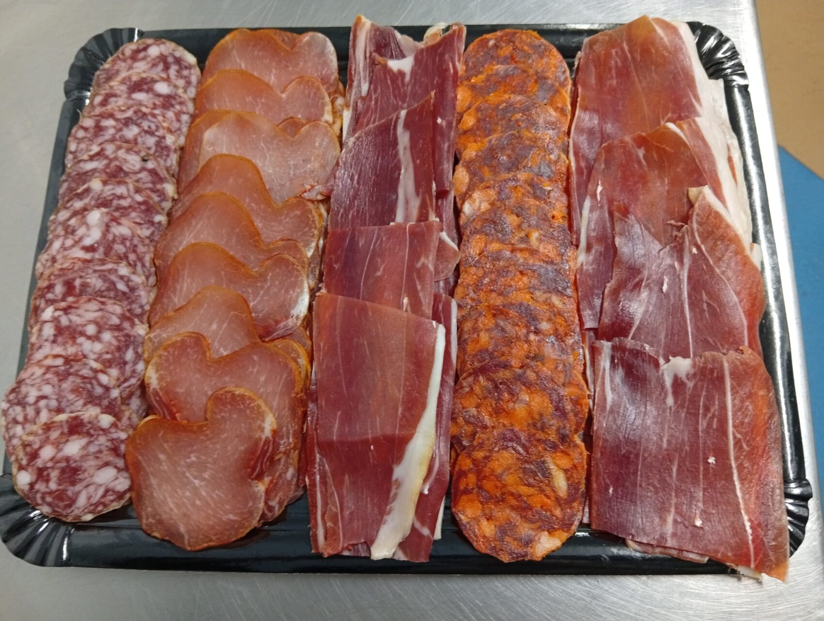Bandeja surtido de embutidos y jamón, ibéricos de bellota 100%, calidad PREMIUM