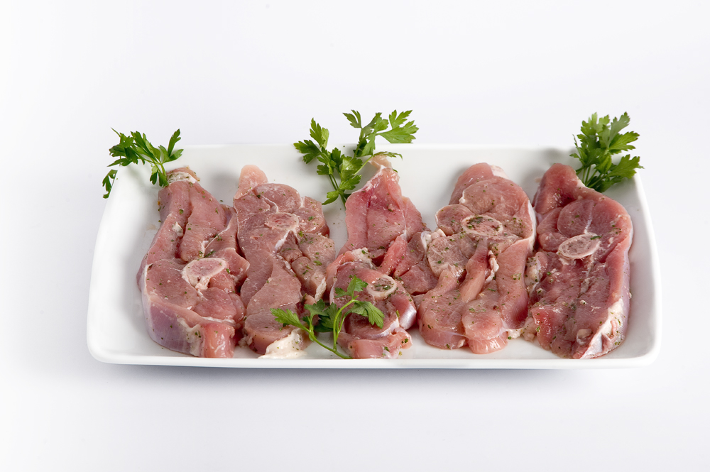 Chuletas de pavo al ajillo 1/2 Kg.