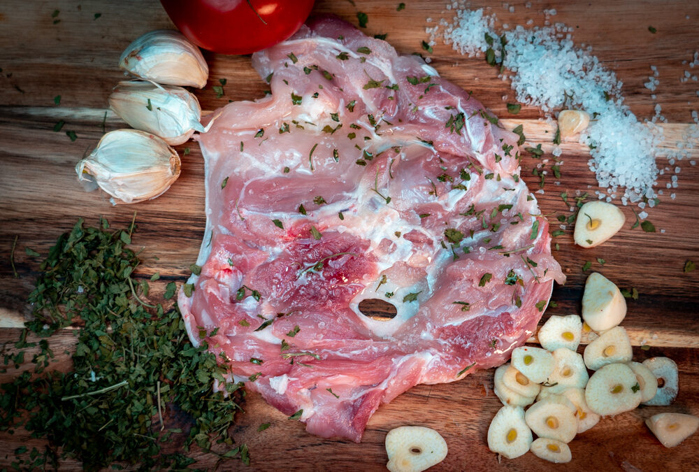 Muslo de pollo al ajillo