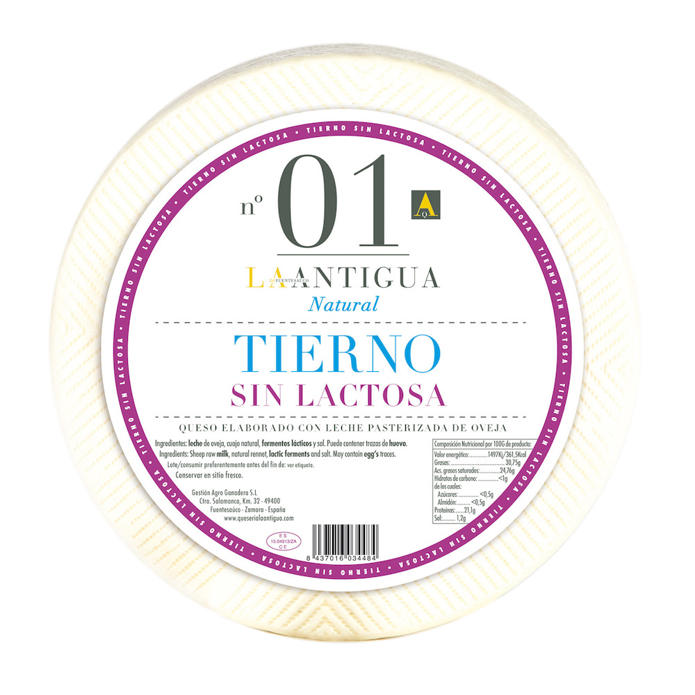 Queso oveja SIN LACTOSA La Antigua semicurado 1/2 Kg.