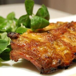 Tira de costilla de cerdo mostaza y miel 1 Kg.