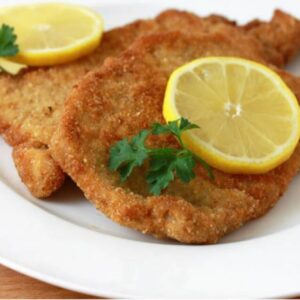 Filetes de magro de jamón empanados 6 UD, 0,5 Kg.