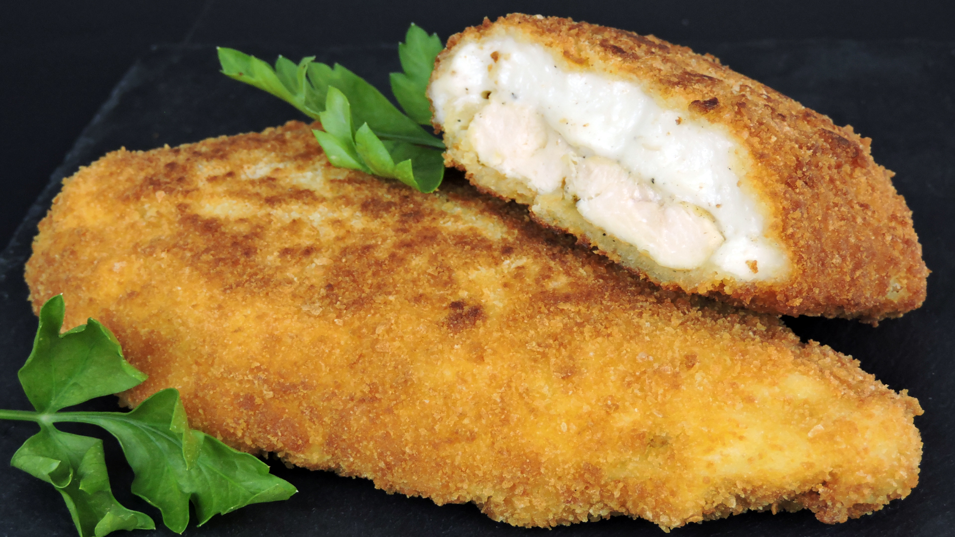 Pechuga de pollo al Villaroy con bechamel 3 UD, 0,350 Kgs.